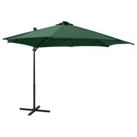 Frihängande parasoll med stång och LED grön 300 cm , hemmetshjarta.se
