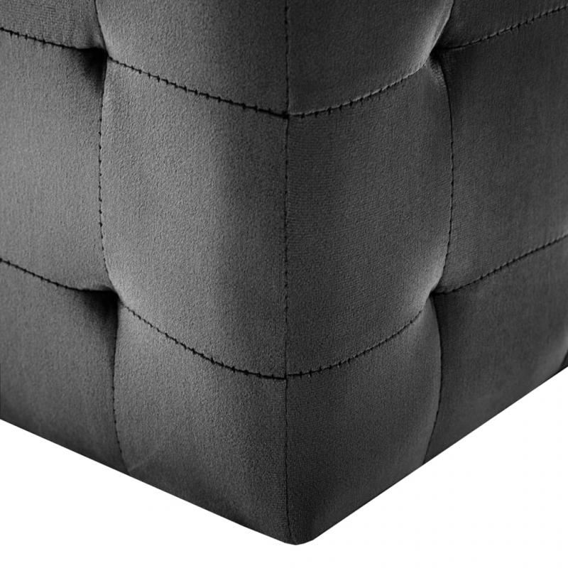 Puff 30x30x30 cm svart sammetstyg 2 st , hemmetshjarta.se