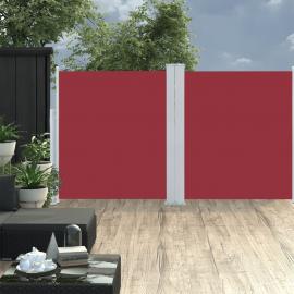 Infällbar sidomarkis för uteplats röd 140x600 cm dubbel , hemmetshjarta.se