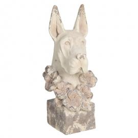 Dekoration Staty Hund 22x28x55 cm Polyresin Blommor , hemmetshjarta.se
