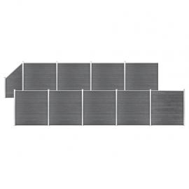 Staketpanel WPC grå 186x1657 cm 10 delar , hemmetshjarta.se