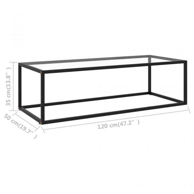 Soffbord hrdat glas svart 120x50x35 cm , hemmetshjarta.se