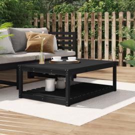 Matbord för trädgård 121x82,5x45 cm svart massiv furu , hemmetshjarta.se