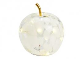 Dekoration LED Apple glas Vit 20 LED timer (B/H/D) 16x17x16cm , hemmetshjarta.se