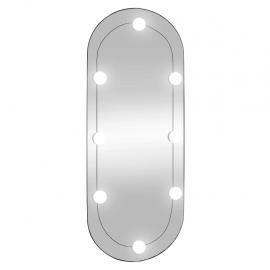 Väggspegel med LED-belysning oval 30x70 cm glas , hemmetshjarta.se