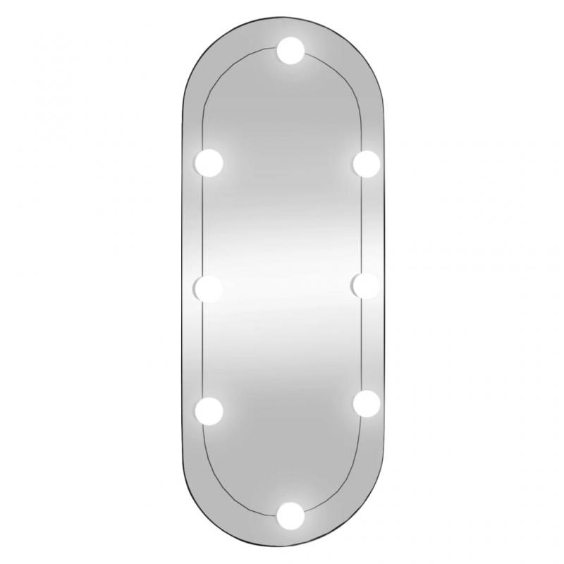 Vggspegel med LED-belysning oval 30x70 cm glas , hemmetshjarta.se