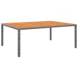 Matbord för trädgård 200x150x75 cm akaciaträ och konstrotting grå , hemmetshjarta.se