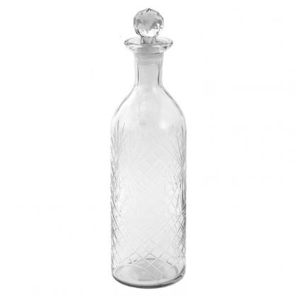 Dekorflaska med glaskork  10x H 36 cm Transparent glas , hemmetshjarta.se