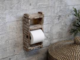 Toalettpappershållare av tegelform H30 / L15 / B10 cm antikvit , hemmetshjarta.se