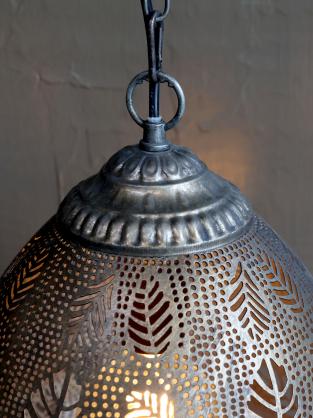 Taklampa med mnster antik brons H36/D30 cm , hemmetshjarta.se