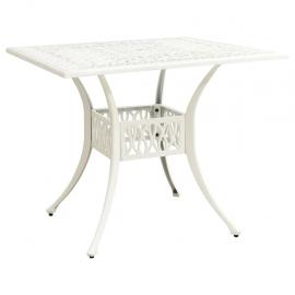 Cafèbord för trädgård 90x90x73 cm vit gjuten aluminium , hemmetshjarta.se