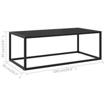 Soffbord 100x50x35 cm svart med svart glas , hemmetshjarta.se