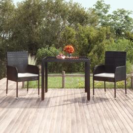 Matbord för trädgård 90x90x75 cm svart konstrotting , hemmetshjarta.se