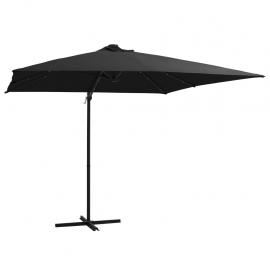 Frihängande parasoll med stång och LED svart 250x250 cm , hemmetshjarta.se