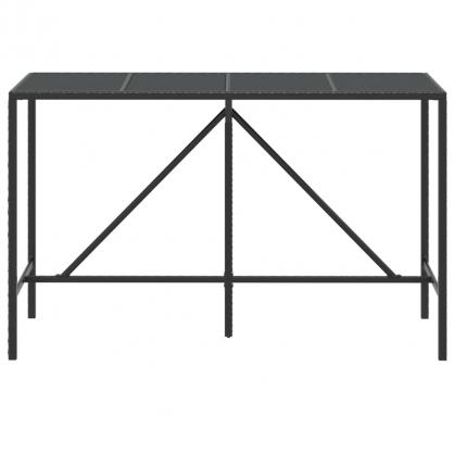 Barbord med glasskiva 180x70x110 cm svart konstrotting , hemmetshjarta.se