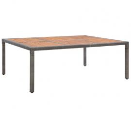 Matbord för trädgård 200x150x74 cm grå konstrotting och akaciaträ , hemmetshjarta.se