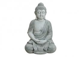 Dekoration Buddha XL grå sittande polyresin (B/H/D) 40x62x35 cm , hemmetshjarta.se