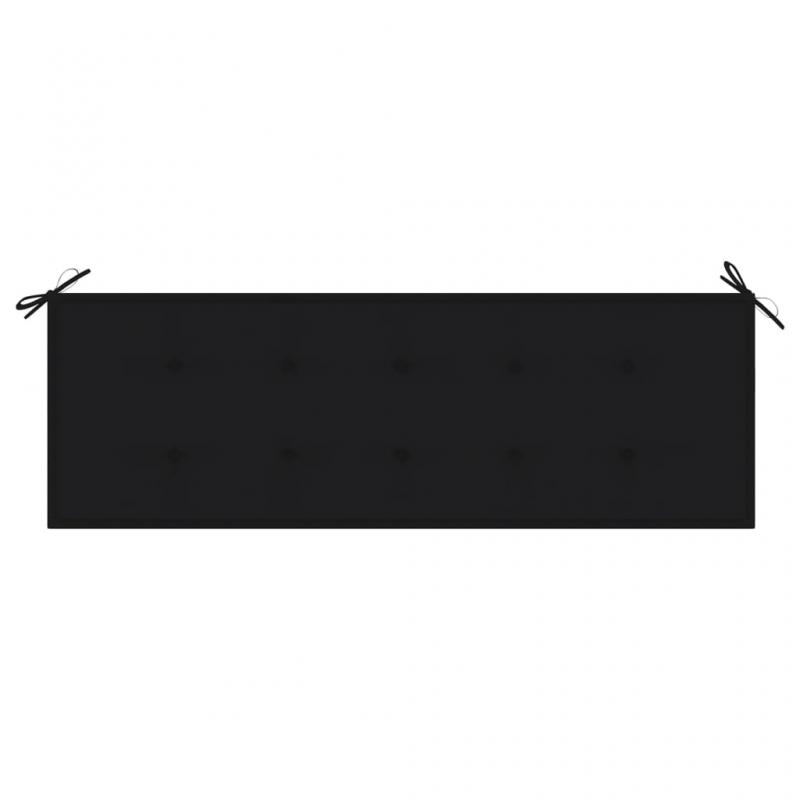 Trdgrdsbnk massiv teak med dyna 159 cm svart , hemmetshjarta.se