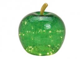 Dekoration LED Apple glas Grön Mörk 30 LED timer (B/H/D) 22x24x22cm , hemmetshjarta.se