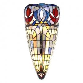 Vägglampa Tiffany 26x18x41 cm E27/Max 2x60W cream glas , hemmetshjarta.se