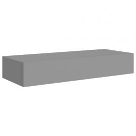 Svävande  vägghylla med låda grå 60x23,5x10 cm MDF , hemmetshjarta.se