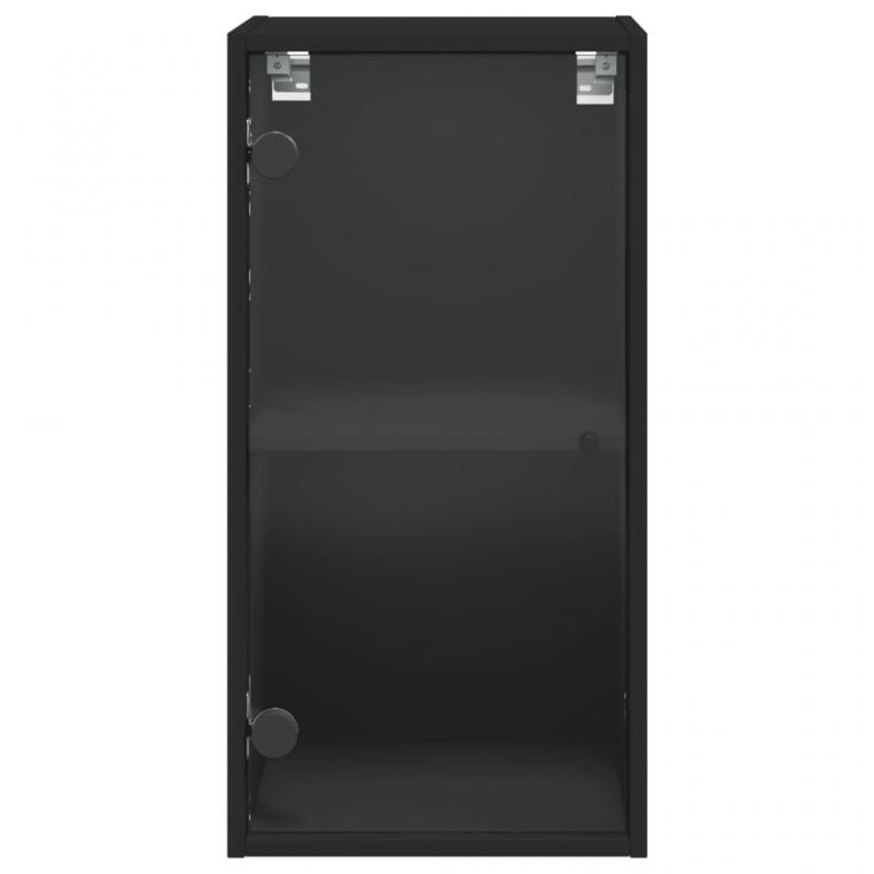 Vggskp svart 35x37x68,5 cm med glasdrrar , hemmetshjarta.se