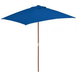 Parasoll med trästång 150x200 cm blå , hemmetshjarta.se
