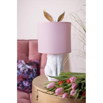 Bordslampa Kanin  20x43 cm Vit Rosa Polyresin , hemmetshjarta.se