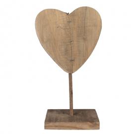 Dekorativ figur Hjärta 15x8x27 Cm Brunt trä , hemmetshjarta.se