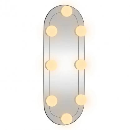Vggspegel med LED-belysning oval 15x40 cm glas , hemmetshjarta.se