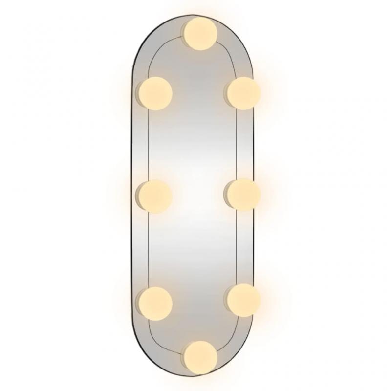 Vggspegel med LED-belysning oval 15x40 cm glas , hemmetshjarta.se