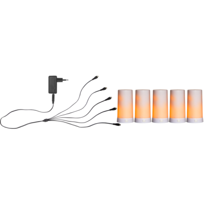 Batteri Blockljus LED Diner Vit Startpaket Vit 5st 13cm , hemmetshjarta.se