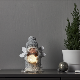 Juldekoration LED Joylight Ängel 20 cm Grå , hemmetshjarta.se