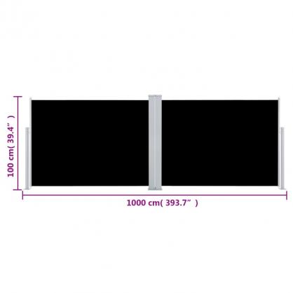 Infllbar sidomarkis fr uteplats svart 100x1000 cm dubbel , hemmetshjarta.se
