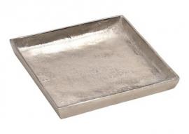 Dekorativ Bricka Metall Silver (B/H/D) 20x2x20cm , hemmetshjarta.se