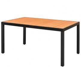 Matbord för trädgård 150x90x74 cm brun aluminium och WPC , hemmetshjarta.se