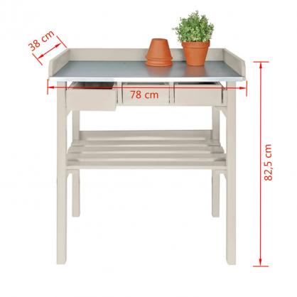 Planteringsbord vit 78x38x82,5cm , hemmetshjarta.se