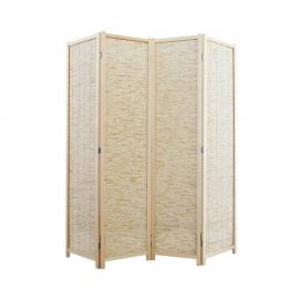 Rumsavdelare skärm 4 paneler Bambu beige 170x160cm , hemmetshjarta.se