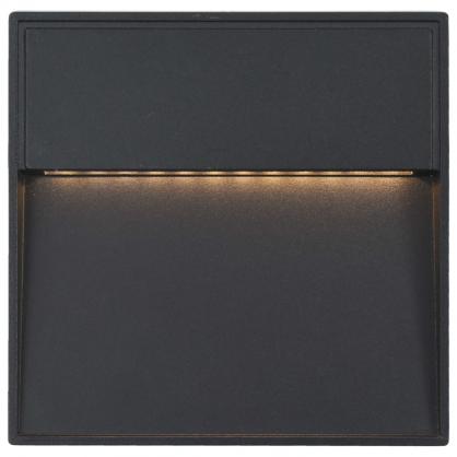 Utomhusvgglampa LED 2 st 3 W svart fyrkantig , hemmetshjarta.se