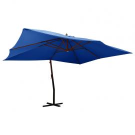 Frihängande parasoll med trästång 400x300 cm azurblå , hemmetshjarta.se