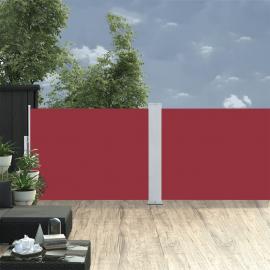 Infällbar sidomarkis för uteplats röd 120x1000 cm dubbel , hemmetshjarta.se