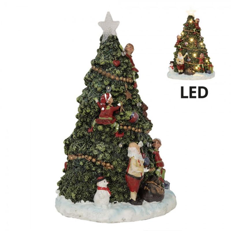 Juldekoration med LED-belysning Julgran 26 cm Grn Polyresin , hemmetshjarta.se