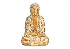 Dekoration Buddha guld polyresin (B/H/D) 16x24x12cm , hemmetshjarta.se
