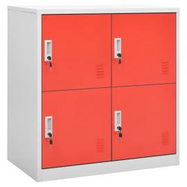 Förvaringsskåp ljusgrå och röd stål 90x45x92,5 cm , hemmetshjarta.se