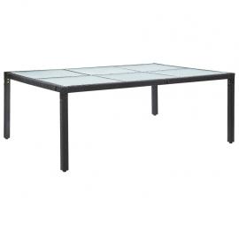 Matbord för trädgård 200x150x74 cm svart konstrotting , hemmetshjarta.se
