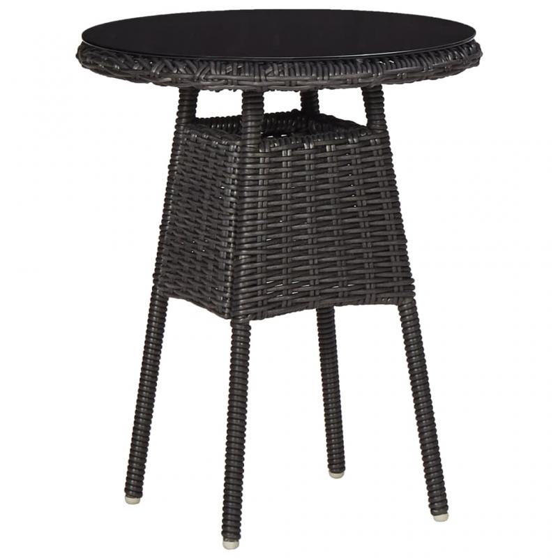 Trdgrdsstolar med bord konstrotting svart 2 st , hemmetshjarta.se