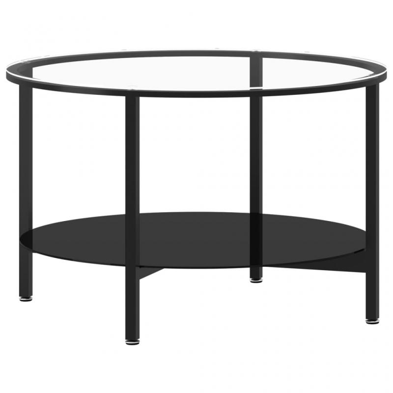 Soffbord hrdat glas svart och transparent 70 cm , hemmetshjarta.se