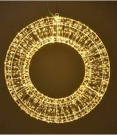 Ljuskrans Cirkel varmvit 1800 LED timer EL IP44 (B/H/D) 58x58x4cm , hemmetshjarta.se
