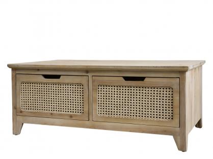 Soffbord med 2 franska flätade lådor H40,5 / L100 / B60 cm natur , hemmetshjarta.se