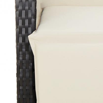 Justerbar trdgrdsstol konstrotting med fotstd svart 2 st , hemmetshjarta.se